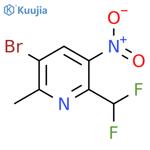 3-Bromo-6-(difluoromethyl)-2-methyl-5-nitropyridine structure