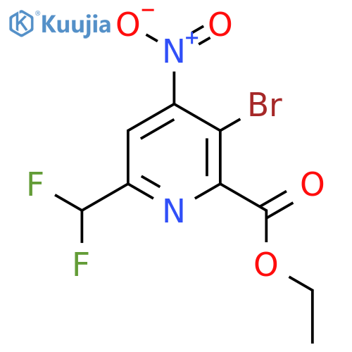 Ethyl 3-bromo-6-(difluoromethyl)-4-nitropyridine-2-carboxylate structure