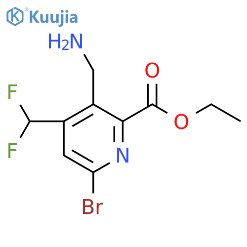 Ethyl 3-(aminomethyl)-6-bromo-4-(difluoromethyl)pyridine-2-carboxylate structure