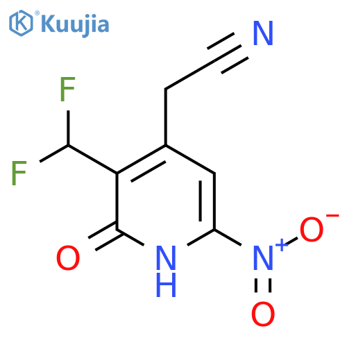 3-(Difluoromethyl)-2-hydroxy-6-nitropyridine-4-acetonitrile structure