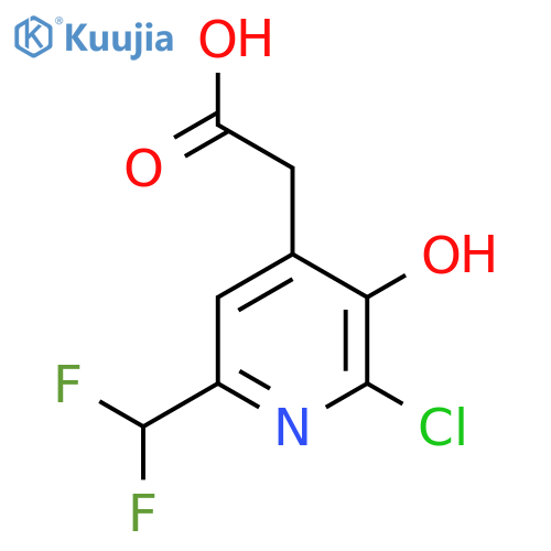 2-Chloro-6-(difluoromethyl)-3-hydroxypyridine-4-acetic acid structure