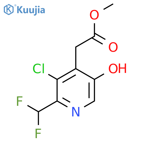 Methyl 3-chloro-2-(difluoromethyl)-5-hydroxypyridine-4-acetate structure