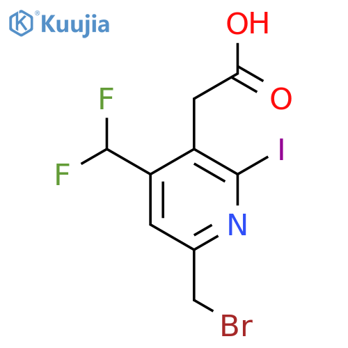 6-(Bromomethyl)-4-(difluoromethyl)-2-iodopyridine-3-acetic acid structure