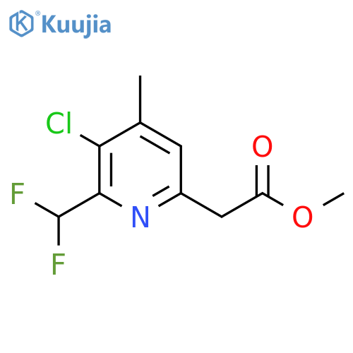 Methyl 3-chloro-2-(difluoromethyl)-4-methylpyridine-6-acetate structure