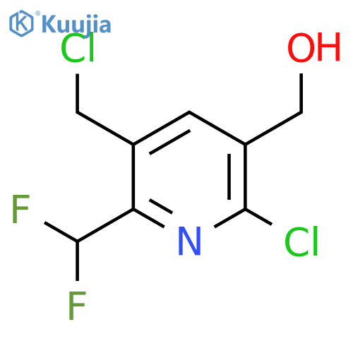 2-Chloro-5-(chloromethyl)-6-(difluoromethyl)pyridine-3-methanol structure