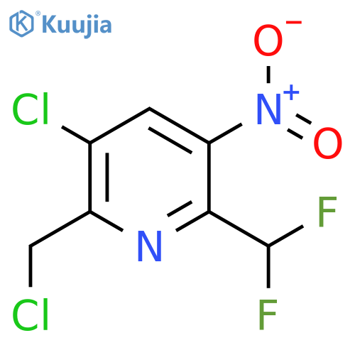 3-Chloro-2-(chloromethyl)-6-(difluoromethyl)-5-nitropyridine structure