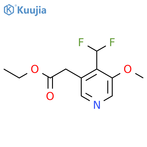 Ethyl 4-(difluoromethyl)-3-methoxypyridine-5-acetate structure