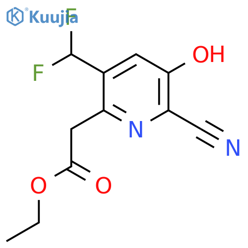 Ethyl 2-cyano-5-(difluoromethyl)-3-hydroxypyridine-6-acetate structure