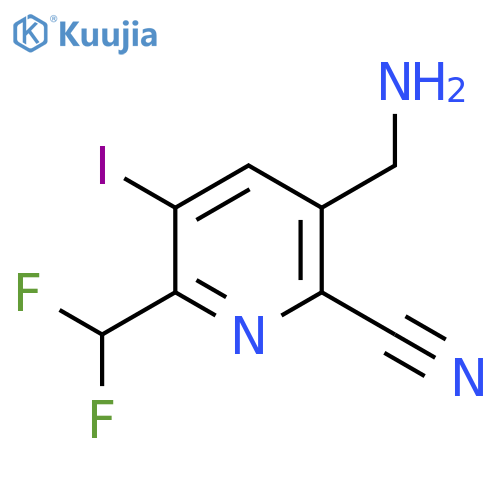 3-(Aminomethyl)-2-cyano-6-(difluoromethyl)-5-iodopyridine structure