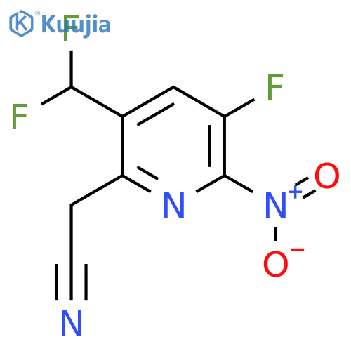 3-(Difluoromethyl)-5-fluoro-6-nitropyridine-2-acetonitrile structure