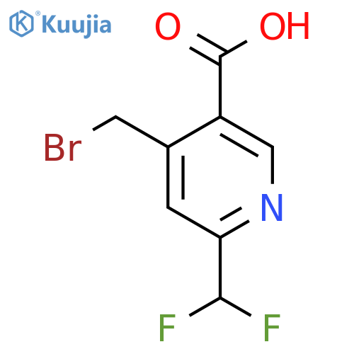 4-(Bromomethyl)-2-(difluoromethyl)pyridine-5-carboxylic acid structure