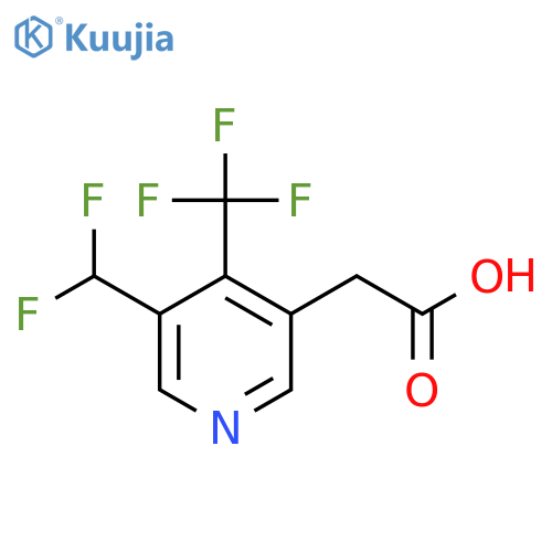3-(Difluoromethyl)-4-(trifluoromethyl)pyridine-5-acetic acid structure