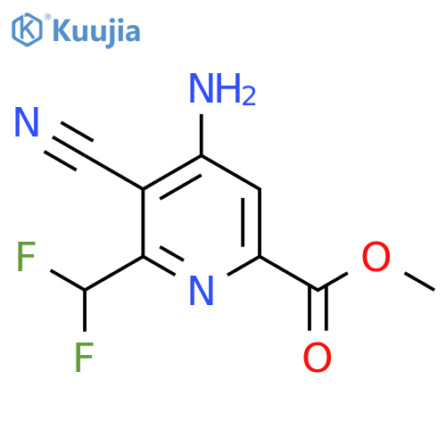 Methyl 4-amino-3-cyano-2-(difluoromethyl)pyridine-6-carboxylate structure