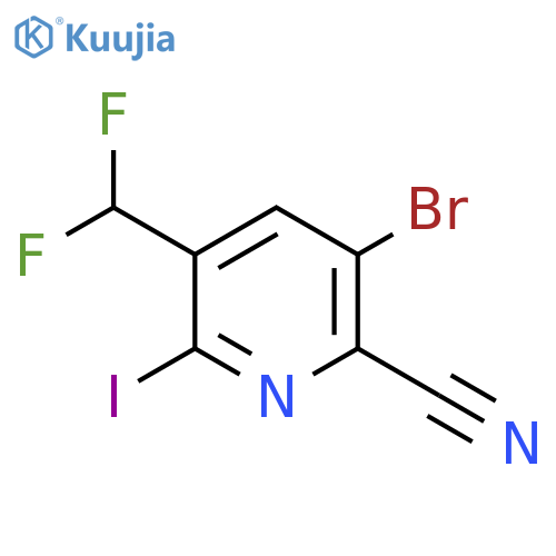 3-Bromo-2-cyano-5-(difluoromethyl)-6-iodopyridine structure