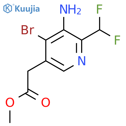 Methyl 3-amino-4-bromo-2-(difluoromethyl)pyridine-5-acetate structure