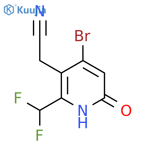 4-Bromo-2-(difluoromethyl)-6-hydroxypyridine-3-acetonitrile structure