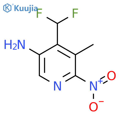 5-Amino-4-(difluoromethyl)-3-methyl-2-nitropyridine structure