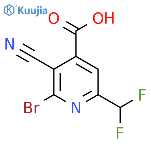 2-Bromo-3-cyano-6-(difluoromethyl)pyridine-4-carboxylic acid structure