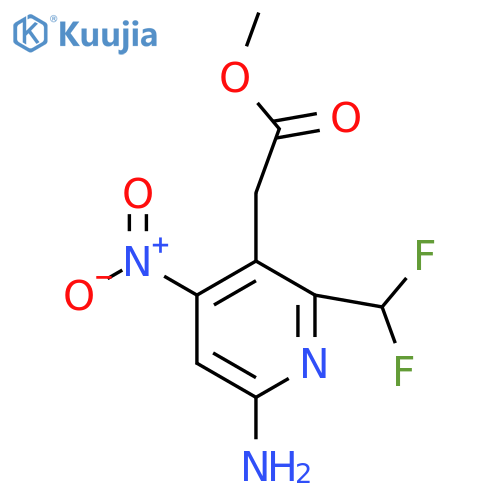 Methyl 6-amino-2-(difluoromethyl)-4-nitropyridine-3-acetate structure