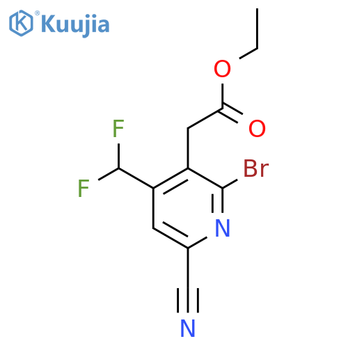 Ethyl 2-bromo-6-cyano-4-(difluoromethyl)pyridine-3-acetate structure