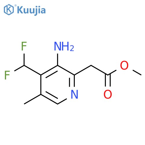Methyl 3-amino-4-(difluoromethyl)-5-methylpyridine-2-acetate structure
