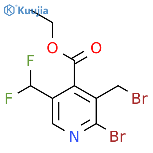 Ethyl 2-bromo-3-(bromomethyl)-5-(difluoromethyl)pyridine-4-carboxylate structure