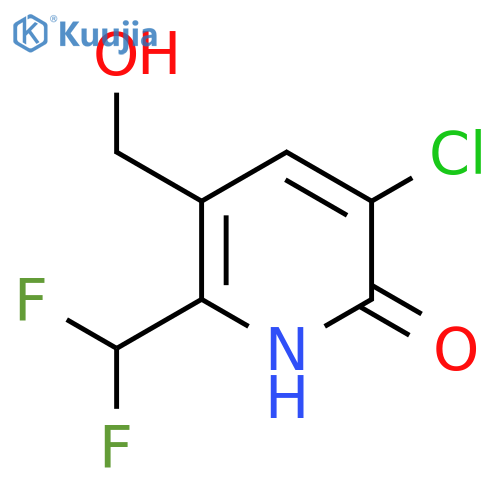 3-Chloro-6-(difluoromethyl)-2-hydroxypyridine-5-methanol structure