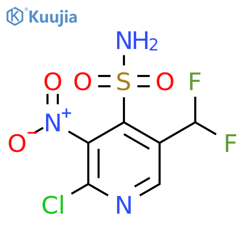 2-Chloro-5-(difluoromethyl)-3-nitropyridine-4-sulfonamide structure