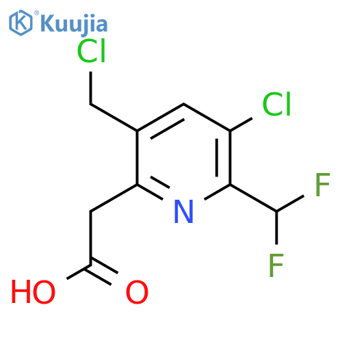 3-Chloro-5-(chloromethyl)-2-(difluoromethyl)pyridine-6-acetic acid structure