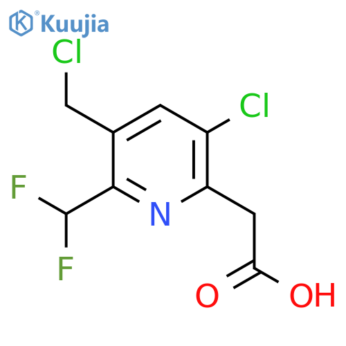 3-Chloro-5-(chloromethyl)-6-(difluoromethyl)pyridine-2-acetic acid structure