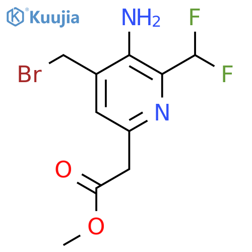 Methyl 3-amino-4-(bromomethyl)-2-(difluoromethyl)pyridine-6-acetate structure