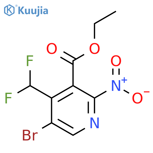 Ethyl 5-bromo-4-(difluoromethyl)-2-nitropyridine-3-carboxylate structure