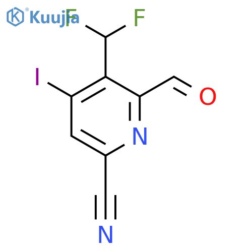 6-Cyano-3-(difluoromethyl)-4-iodopyridine-2-carboxaldehyde structure
