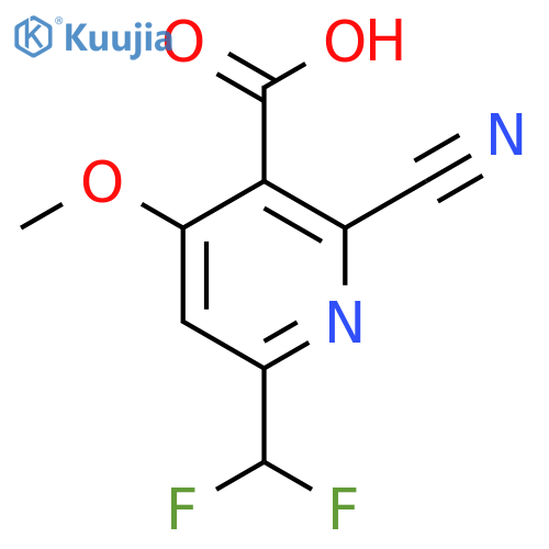 2-Cyano-6-(difluoromethyl)-4-methoxypyridine-3-carboxylic acid structure
