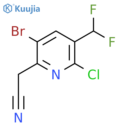 5-Bromo-2-chloro-3-(difluoromethyl)pyridine-6-acetonitrile structure
