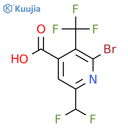2-Bromo-6-(difluoromethyl)-3-(trifluoromethyl)pyridine-4-carboxylic acid structure