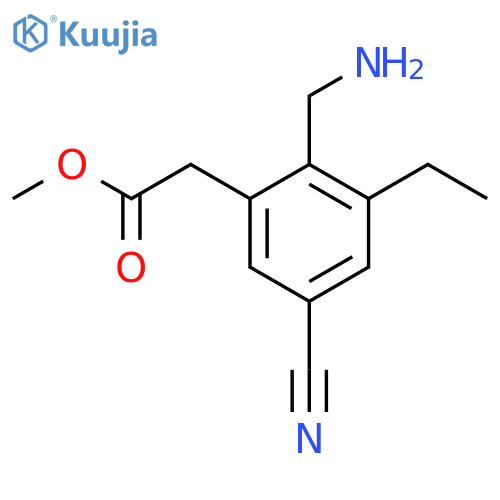 Methyl 2-aminomethyl-5-cyano-3-ethylphenylacetate structure