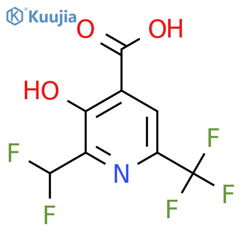 2-(Difluoromethyl)-3-hydroxy-6-(trifluoromethyl)pyridine-4-carboxylic acid structure