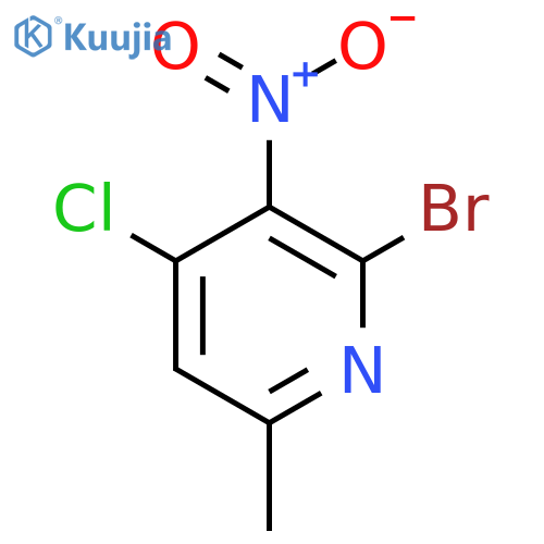 2-Bromo-4-chloro-6-methyl-3-nitropyridine structure