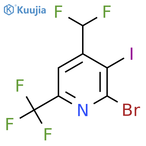 2-Bromo-4-(difluoromethyl)-3-iodo-6-(trifluoromethyl)pyridine structure