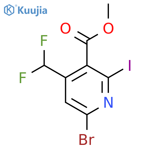 Methyl 6-bromo-4-(difluoromethyl)-2-iodopyridine-3-carboxylate structure