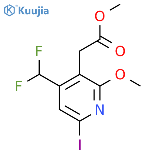 Methyl 4-(difluoromethyl)-6-iodo-2-methoxypyridine-3-acetate structure