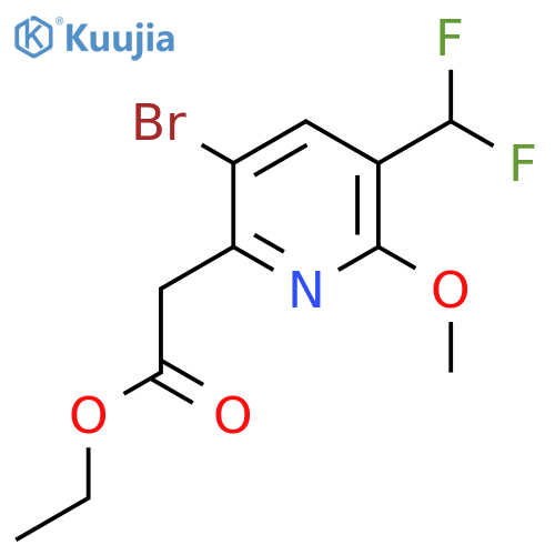 Ethyl 3-bromo-5-(difluoromethyl)-6-methoxypyridine-2-acetate structure