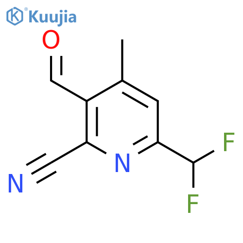 2-Cyano-6-(difluoromethyl)-4-methylpyridine-3-carboxaldehyde structure