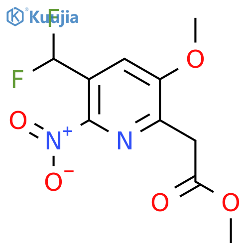 Methyl 3-(difluoromethyl)-5-methoxy-2-nitropyridine-6-acetate structure