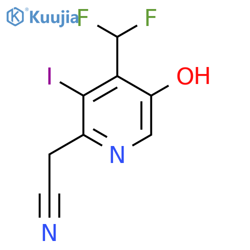 4-(Difluoromethyl)-5-hydroxy-3-iodopyridine-2-acetonitrile structure