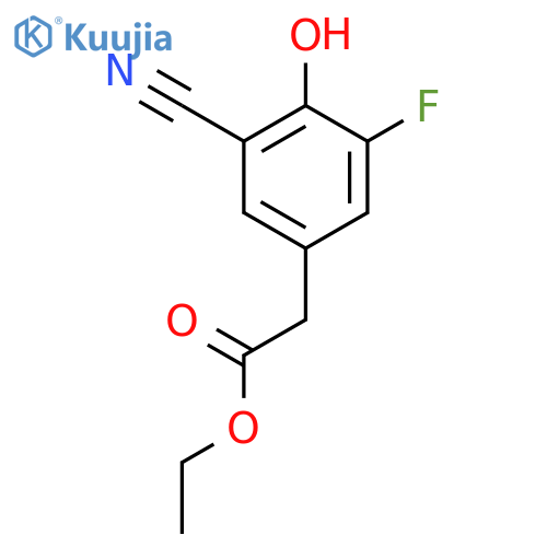 Ethyl 3-cyano-5-fluoro-4-hydroxyphenylacetate structure