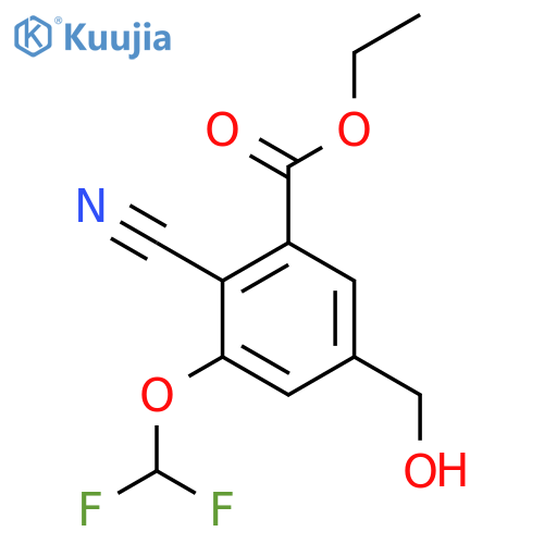 Ethyl 2-cyano-3-difluoromethoxy-5-(hydroxymethyl)benzoate structure