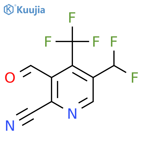 2-Cyano-5-(difluoromethyl)-4-(trifluoromethyl)pyridine-3-carboxaldehyde structure