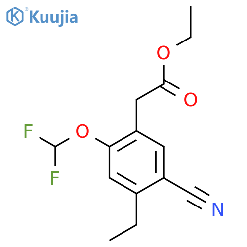 Ethyl 5-cyano-2-difluoromethoxy-4-ethylphenylacetate structure